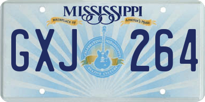 MS license plate GXJ264