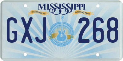 MS license plate GXJ268