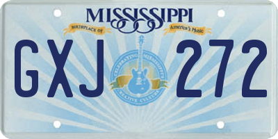 MS license plate GXJ272