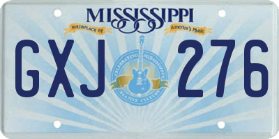 MS license plate GXJ276