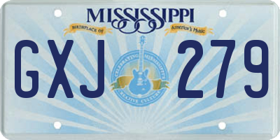 MS license plate GXJ279