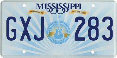 MS license plate GXJ283