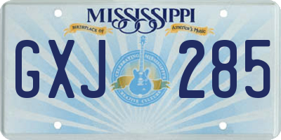 MS license plate GXJ285