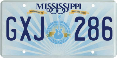 MS license plate GXJ286
