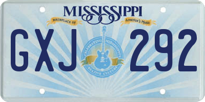 MS license plate GXJ292