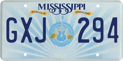 MS license plate GXJ294