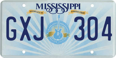 MS license plate GXJ304