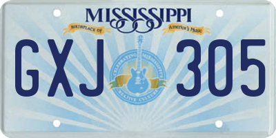 MS license plate GXJ305