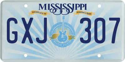 MS license plate GXJ307