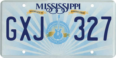 MS license plate GXJ327
