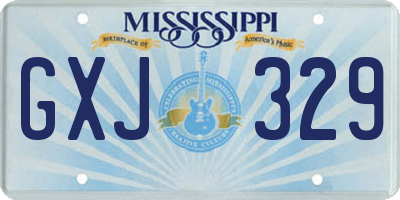 MS license plate GXJ329