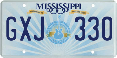 MS license plate GXJ330