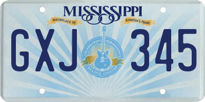 MS license plate GXJ345