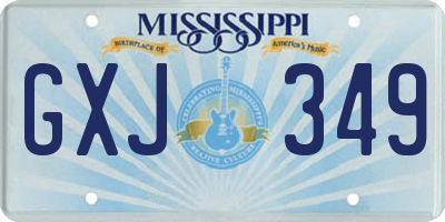 MS license plate GXJ349