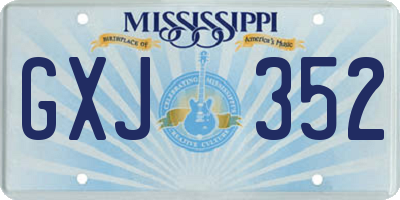 MS license plate GXJ352