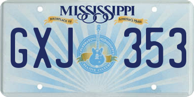MS license plate GXJ353