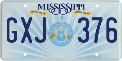 MS license plate GXJ376