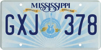 MS license plate GXJ378