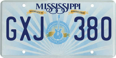 MS license plate GXJ380