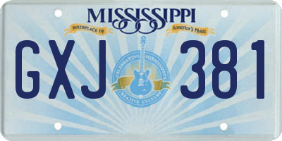 MS license plate GXJ381