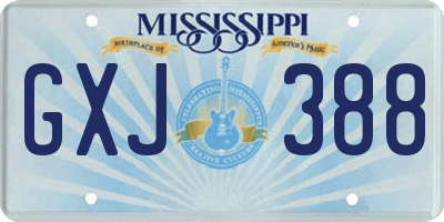 MS license plate GXJ388