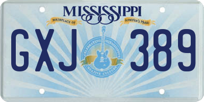 MS license plate GXJ389