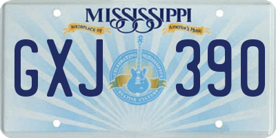 MS license plate GXJ390