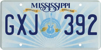 MS license plate GXJ392
