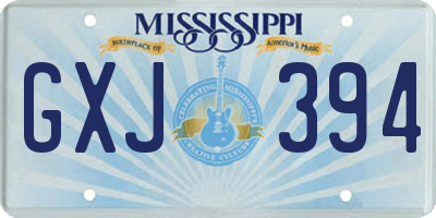 MS license plate GXJ394