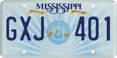 MS license plate GXJ401