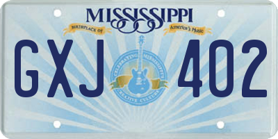 MS license plate GXJ402