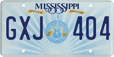 MS license plate GXJ404