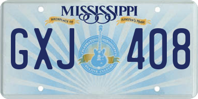 MS license plate GXJ408