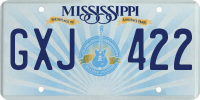 MS license plate GXJ422