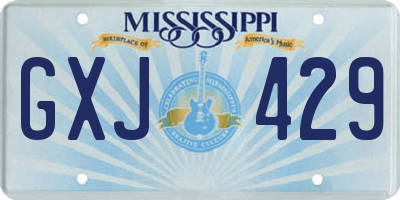 MS license plate GXJ429