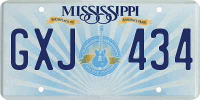 MS license plate GXJ434