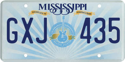 MS license plate GXJ435