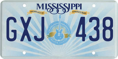 MS license plate GXJ438