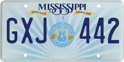 MS license plate GXJ442