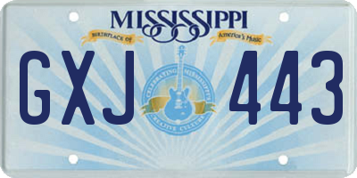 MS license plate GXJ443