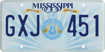 MS license plate GXJ451
