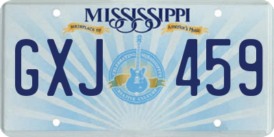 MS license plate GXJ459