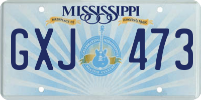 MS license plate GXJ473