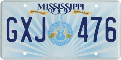 MS license plate GXJ476