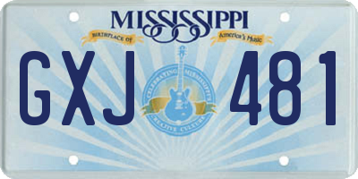 MS license plate GXJ481