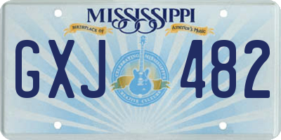 MS license plate GXJ482
