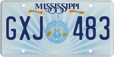 MS license plate GXJ483