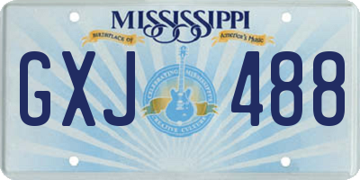 MS license plate GXJ488