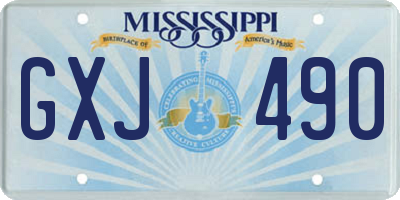 MS license plate GXJ490