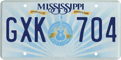 MS license plate GXK704